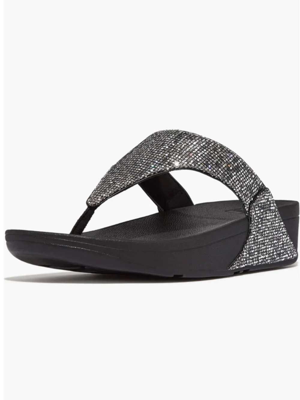 Fitflop Lulu Glitter-ball Sandals Silver Sz 6  Sparkling TStraps